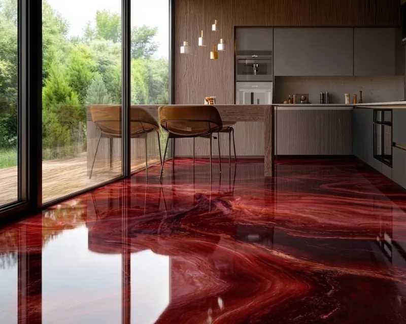 Close-up epoxy surface